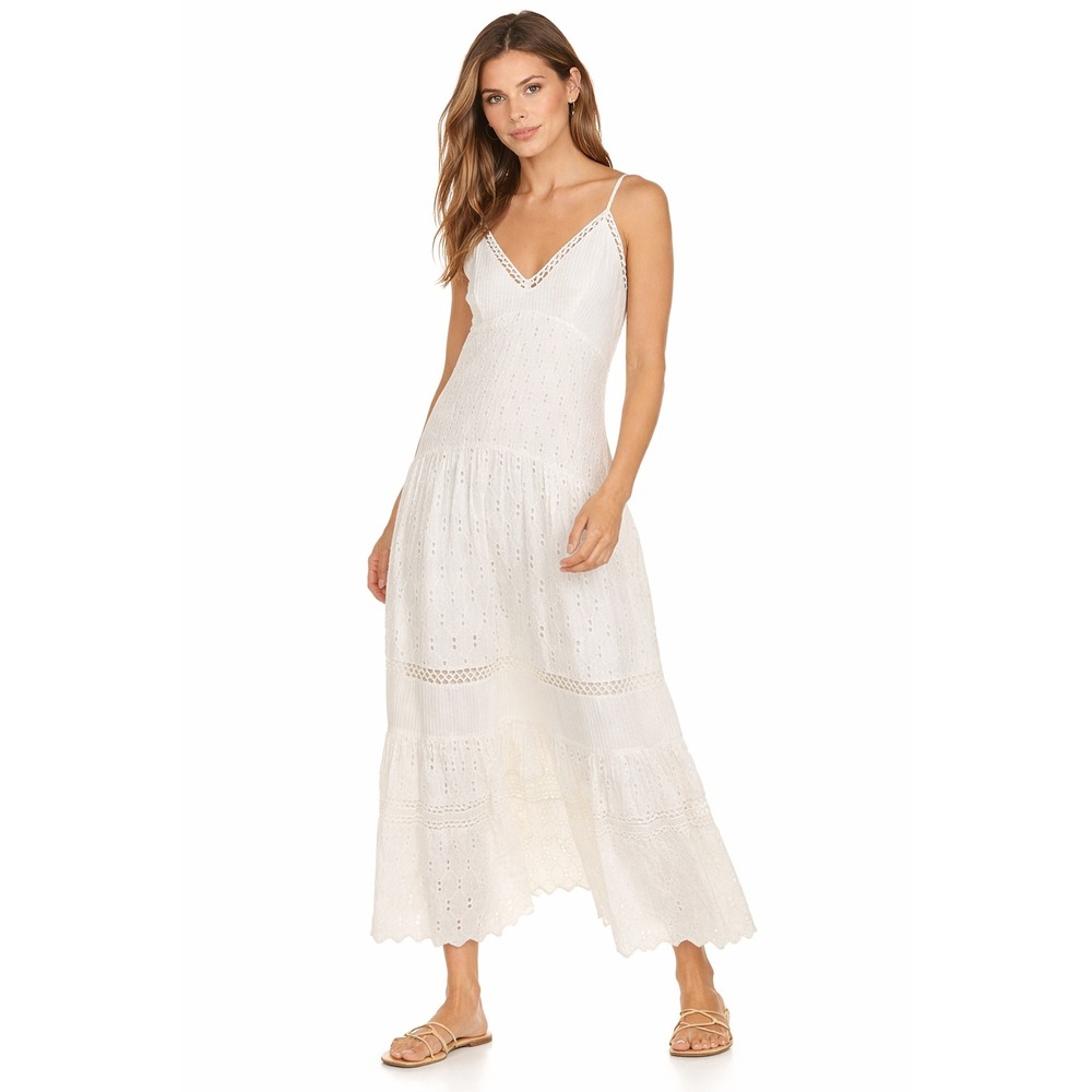 LoveShackFancy Weston Silk Dress White/‎ Ivory NWT Size 4 Sold Out Rare $875